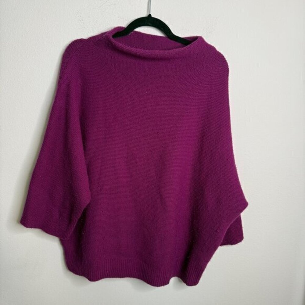 The Reset Wool Cashmere Purple Funnel Neck Sweater - Size L XL Large Extra Large